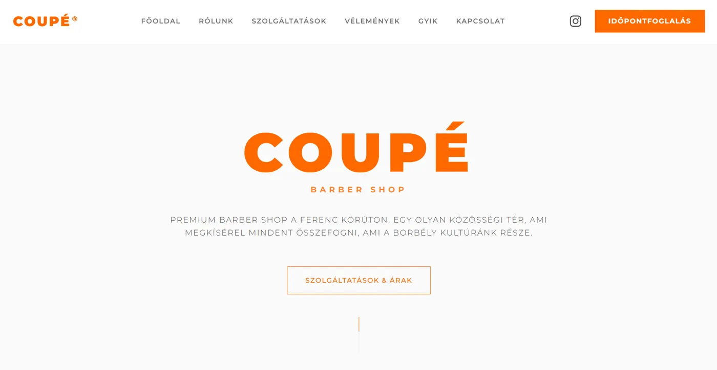 Coupé Barber — Borbélyüzlet · Budapest